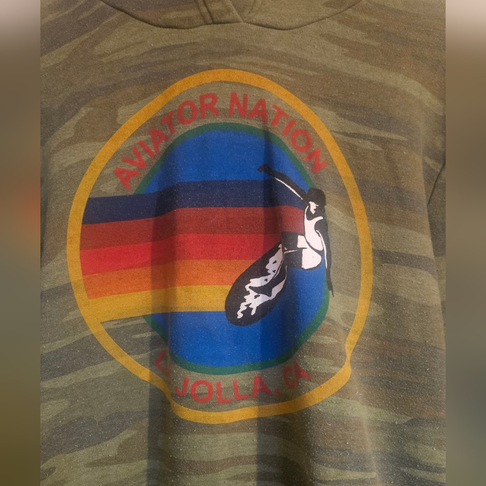 Aviator Nation Camo Pullover Hoodie – Size Large – Unisex - Picture 4 of 10